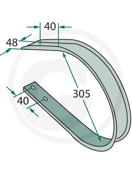 Stieraci plech 305x40mm